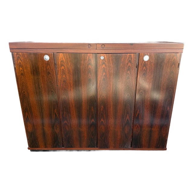 Vintage Mid Century Modern Brazilian Rosewood Dry Bar From Dyrlund For Sale