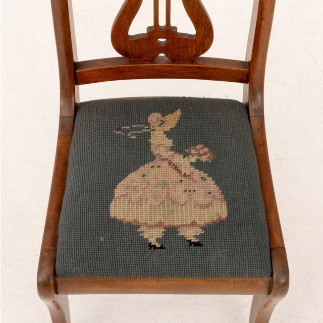 19th Century Lyre Back Walnut Children's Side Chair For Sale - Image 5 of 7