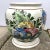 Beautifully hand painted ceramic jar / planter / vase from Italy. Lovely colors & botanic details. Signed ‘Italy.’