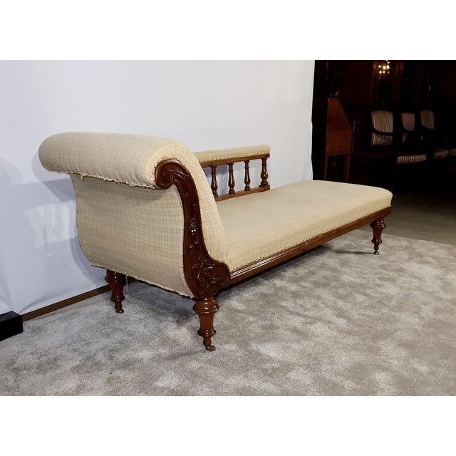 Long Victorian Mahogany Chaise Lounge, England, 19th Century For Sale - Image 3 of 18