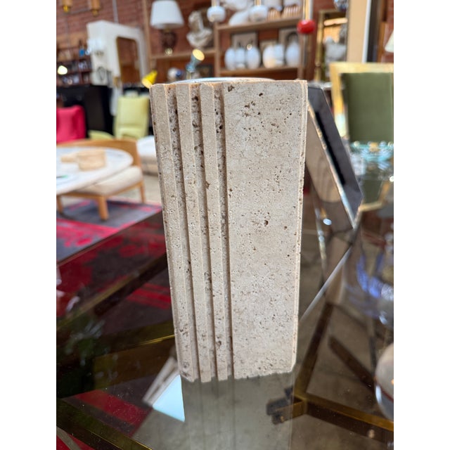 Stone Fratelli Mannelli Italian Travertine Sculptural Vase For Sale - Image 7 of 8