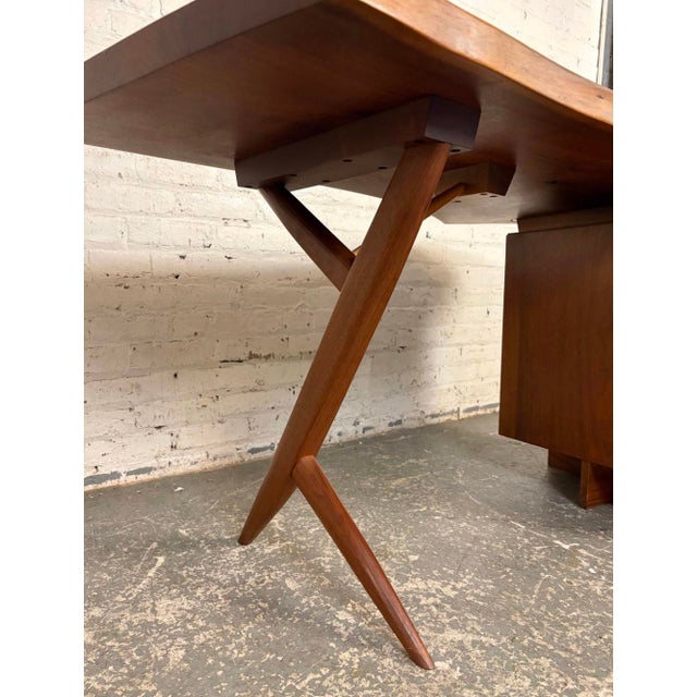 Brown Late 20th Century Mira Nakashima 'Conoid' Walnut Desk Signed For Sale - Image 8 of 14