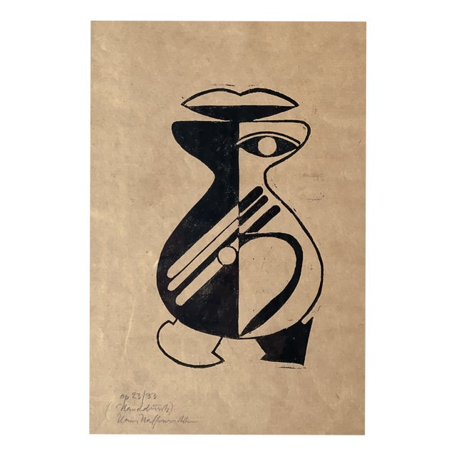 Hans Haffenrichter, Dance Sign, 1923, Linocut For Sale