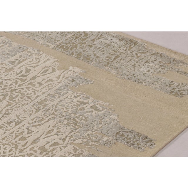 Contemporary Rug & Kilim's Modern Abstract Rug in Chalk and Ash Fragment Design For Sale - Image 3 of 8