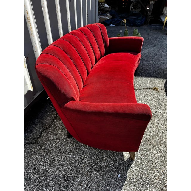Mid 20th Century Vintage 1940's Swedish Curved Channel Back Sofa For Sale - Image 5 of 5