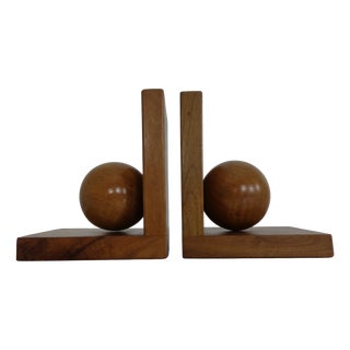 Vintage Wooden Bookends, Germany, 1950s, Set of 2 For Sale