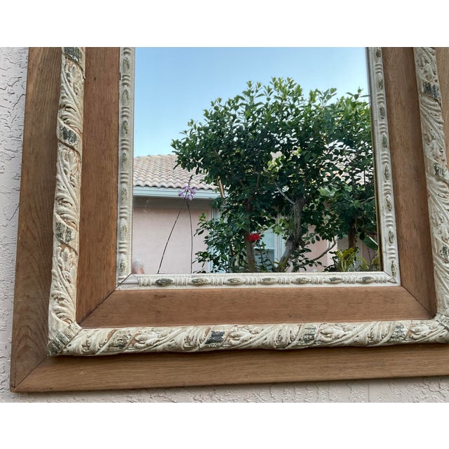 Sand Hand Carved Wood Italian Mirror For Sale - Image 8 of 12