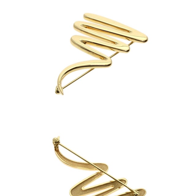 Tiffany & Co. Picasso Large Zig Zag 18k Yellow Gold Scribble Pin/Brooch, 31 Gm For Sale - Image 17 of 18
