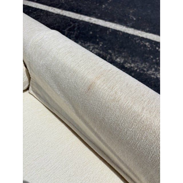 Textile Mid Century Club Chair Pair on Casters For Sale - Image 7 of 8