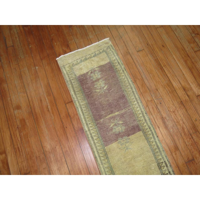 Vintage Narrow Turkish Runner - 1'5" x 7'1" For Sale - Image 4 of 4