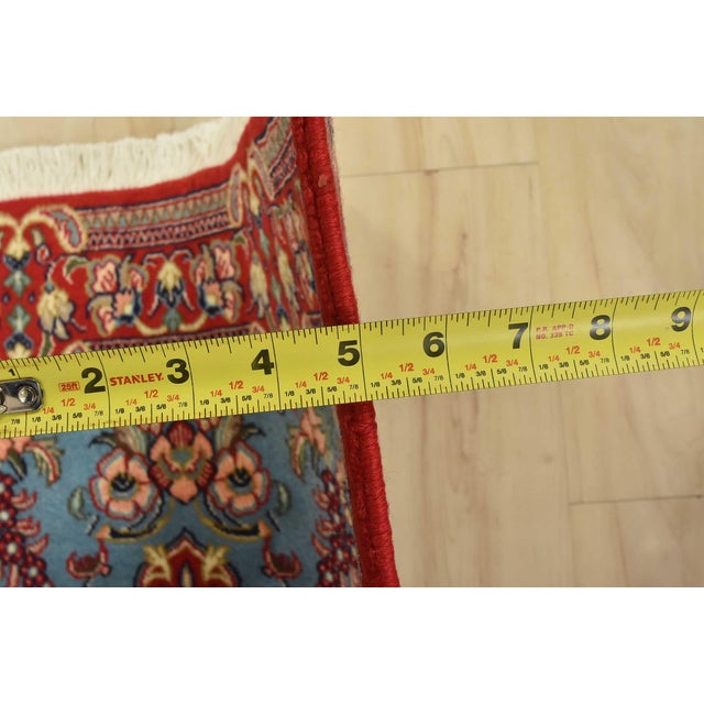 Blue Qom Rug 2’7” X 4’2” Blue Wool Vintage Traditional Hand-Knotted Carpet For Sale - Image 8 of 10
