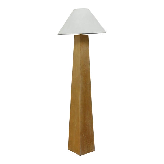 Late 20th Century Architectural Oblesik Wood Floor Lamp For Sale