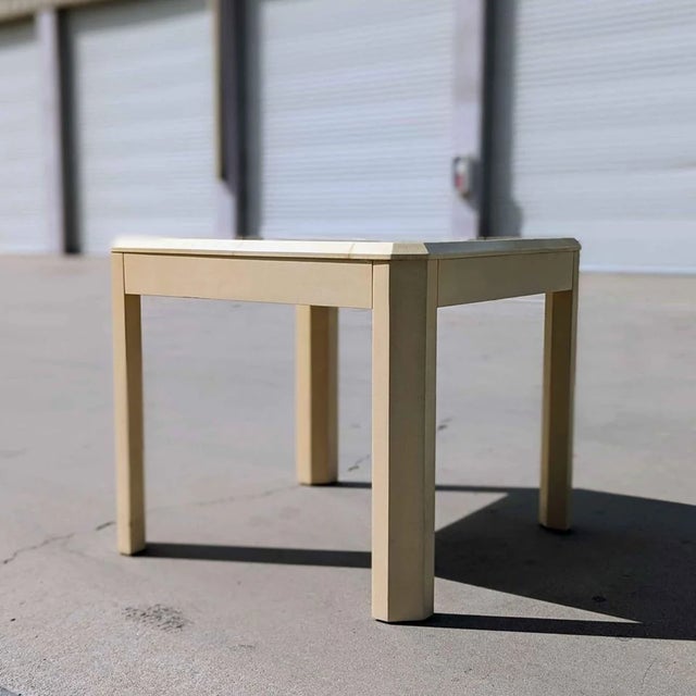 Metal Postmodern Cream Laminate Side Table, 1980s For Sale - Image 7 of 10
