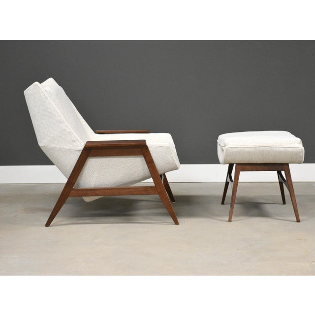 A mid century modern, rare form, Malabar lounge chair and ottoman designed by Mel Abitz for Galloway’s. Circa 1950’s....