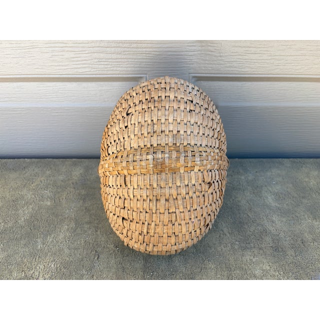 Late 19th Century American Oak Splint Basket With Bentwood Handle For Sale - Image 10 of 10