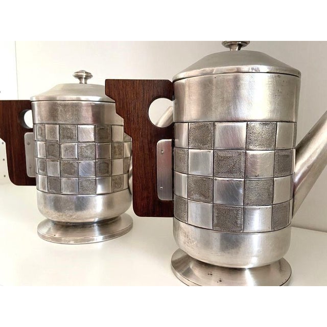 Tea and Coffee Service in Silver-Plated Metal from A.S., 1930s, Set of 2 For Sale - Image 11 of 11