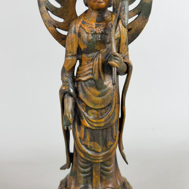 Brown Artigianale, Buddhist Bodhisattva Statue, 1920s, Metal For Sale - Image 8 of 11