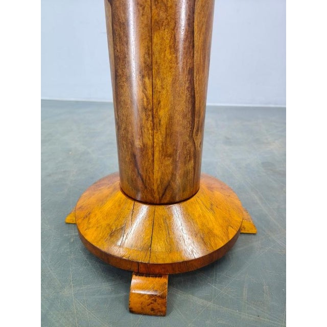 Art Deco Walnut Pedestal Table, Former Czechoslovakia, 1930s For Sale - Image 6 of 9