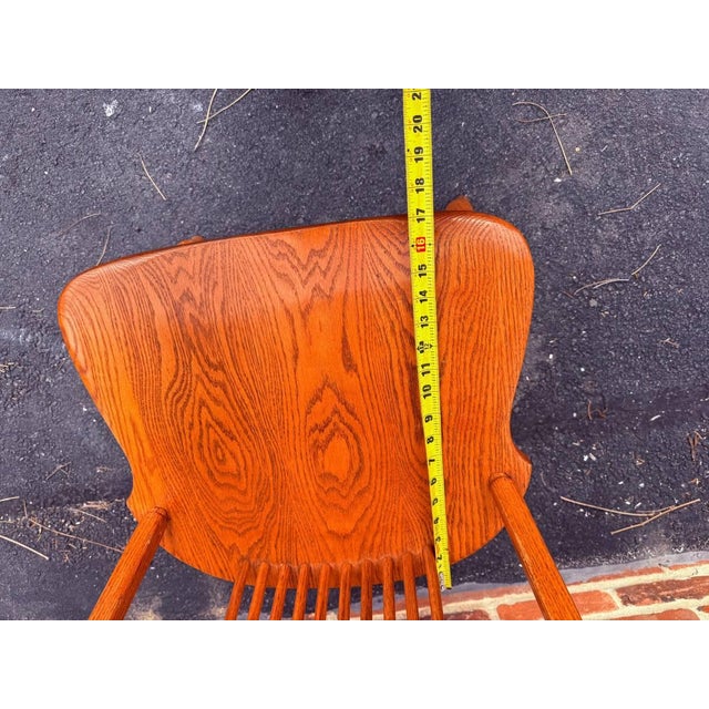 Vintage Edrich Mills Windsor Style Bow Back Oak Dinning Side Chairs. Set of 8 For Sale In Washington DC - Image 6 of 16