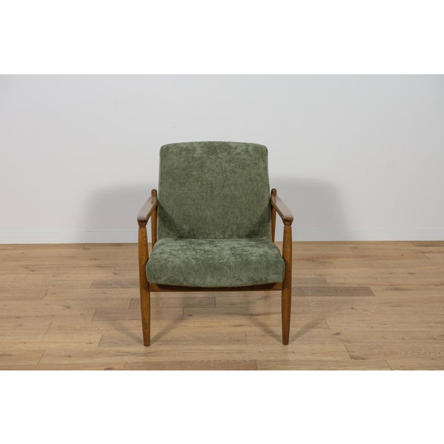 Forest Green Set of Mid-Century Modern GFM-64 Chairs by Edmund Homa for Gościcińskie Furniture Factory, 1960s For Sale - Image 8 of 18