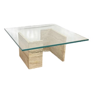 Post Modern Travertine Coffee Table For Sale