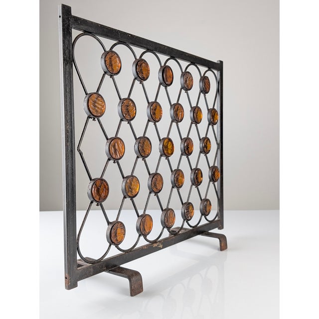 Mid-Century Modern Mid-Century Wrought Iron Fire Pitcher with Orange Acrylic, 1960s For Sale - Image 3 of 10