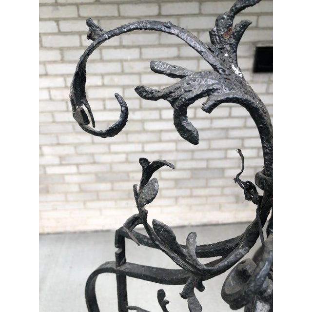 French Hand Forged Wrought Iron Cremaillere Kitchen Tool Holder For Sale - Image 9 of 13