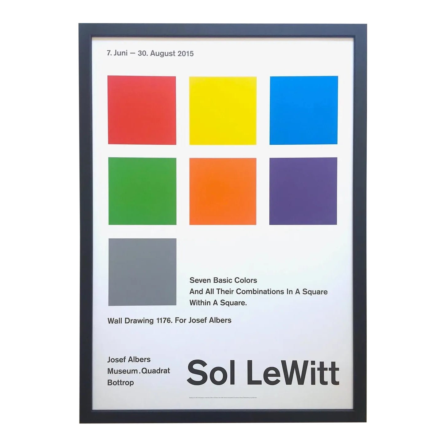Sol LeWitt Lithograph Print Josef Albers Museum Framed Minimalist