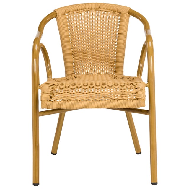 Retro chic style defines the set of two indoor outdoor arm chairs by . With aluminum frame finished and molded to create...