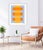 "Yellow Through Orange on Blue" (Yellow, Orange, Blue) This Modern, Mid-Century, Contemporary Fine Art Print was created...