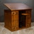 Industrial Antique Industrial Oak Architect's Desk With Integrated Swing-Out Stool c.1920 For Sale - Image 3 of 17