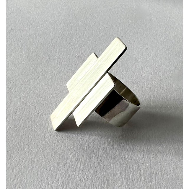 Modern Early Betty Cooke Sterling Silver American Modernist Ring For Sale - Image 3 of 6