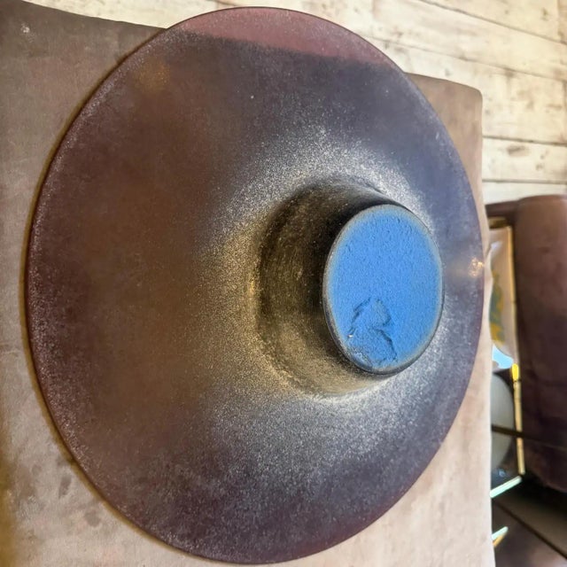 1980s Modern Purple Scavo Murano Glass Centerpiece Attributed to Cenedese For Sale - Image 11 of 14