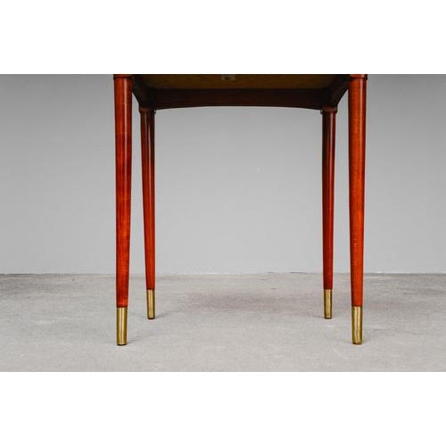 Mid-Century Modern Tile Table in Beech For Sale - Image 12 of 15