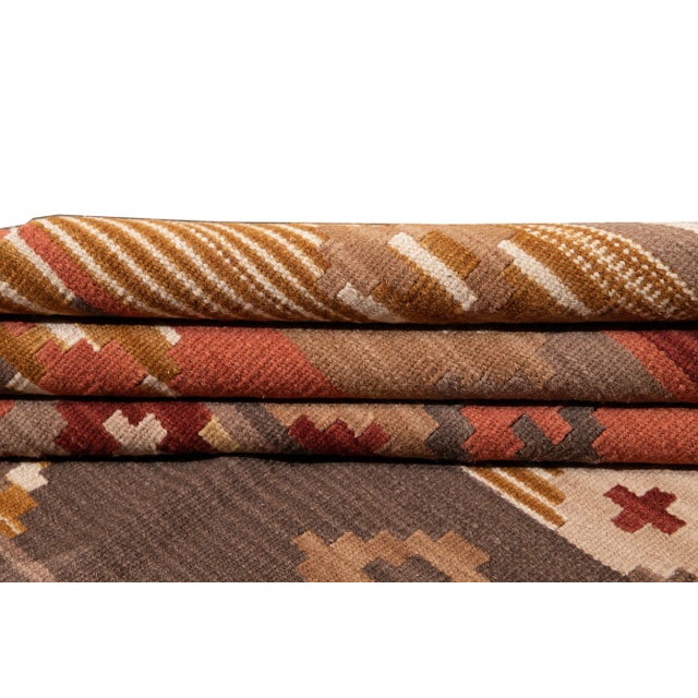 2010s 21st Century Modern Kilim Rug 4 '9'' X 6' 8'' For Sale - Image 5 of 13