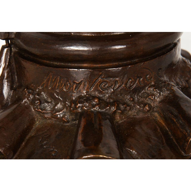 Italian Antique Bronze Sculpture "Genius of Franklin" by Giulio Monteverde For Sale - Image 12 of 18