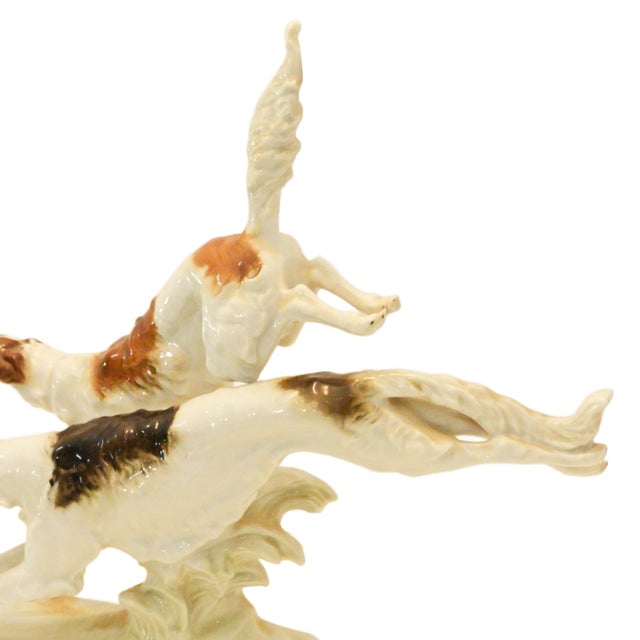 Art Deco Large Art Deco Hutschenreuther Running Borzois Figurine by Karl Tutter For Sale - Image 3 of 9