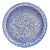 Late 19th Century Moroccan Blue Calligraphy-Patterned Chiseled Ceramic Plate For Sale