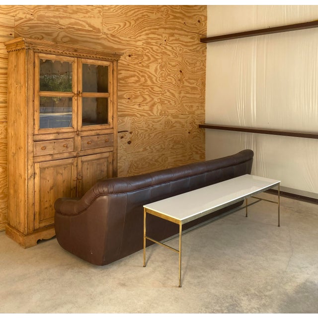 72" Paul McCobb Brass + Vitrolite Console Table For Sale - Image 9 of 18