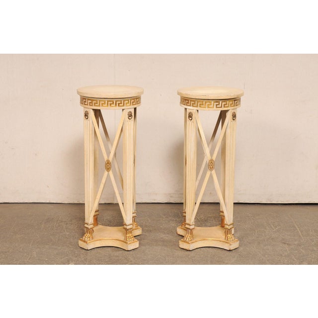 Italian Regency Pedestal Tables, Mid 20th Century - Set of 2 For Sale In Atlanta - Image 6 of 10