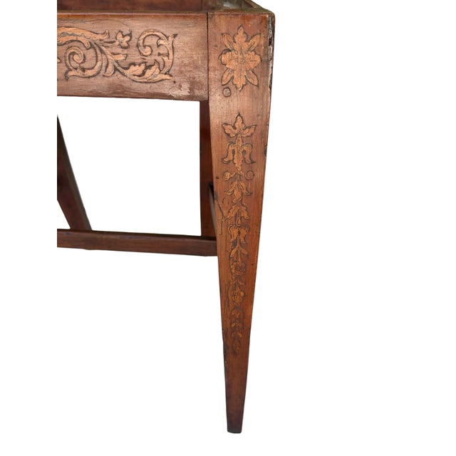 Rare Pair of Late 18th Century Directoire Penwork and Cherrywood Side Chairs, Circa 1790. For Sale - Image 11 of 12