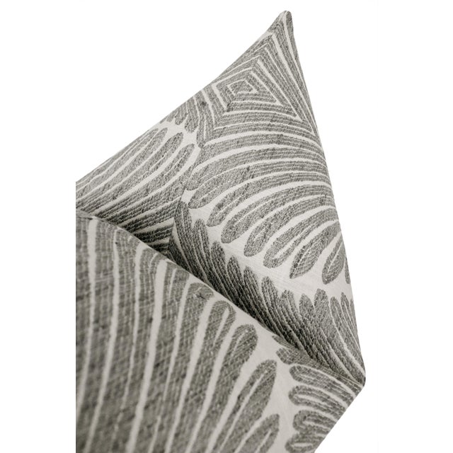 22" Charcoal Musgrove Chenille Pillows - A Pair For Sale - Image 4 of 4