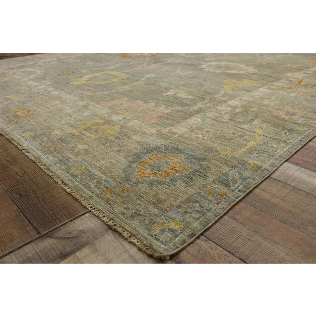 Modern Vintage Oushak Area Rug - 09'03 X 12'03 For Sale In Dallas - Image 6 of 10