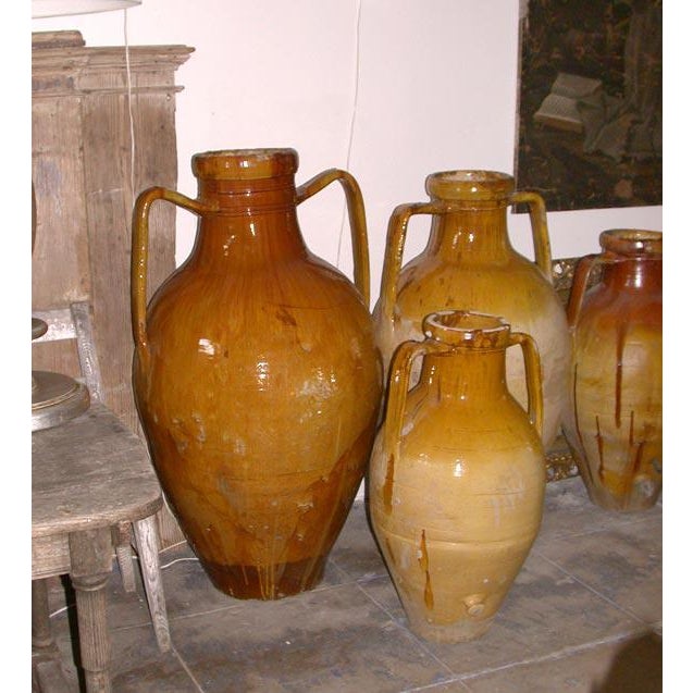 Italian Southern Italian Terra Cotta Olive Oil Jars For Sale - Image 3 of 7