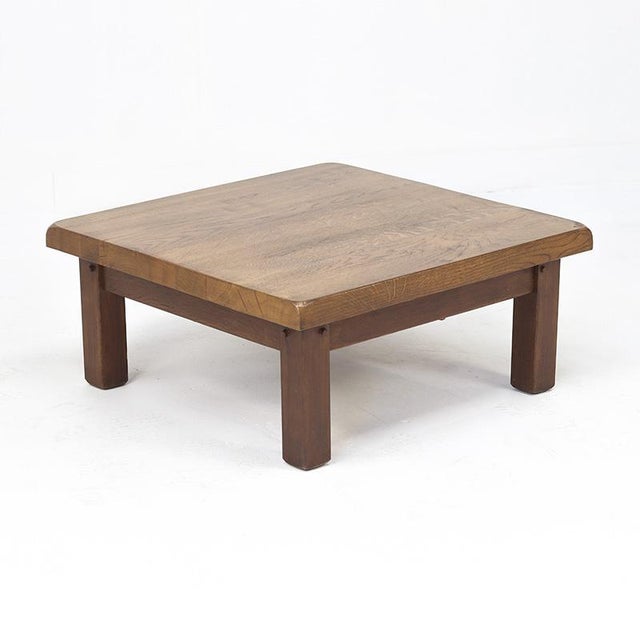 1960s Mid-Century Brutalist Coffee Table in Oak, 1960s For Sale - Image 5 of 9
