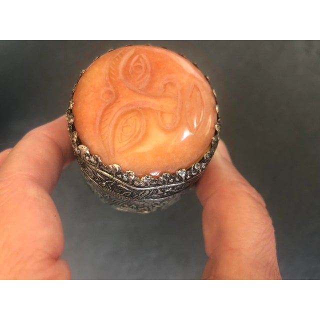 1980s Decorative Carved Buddha Face Trinket Box For Sale - Image 5 of 13