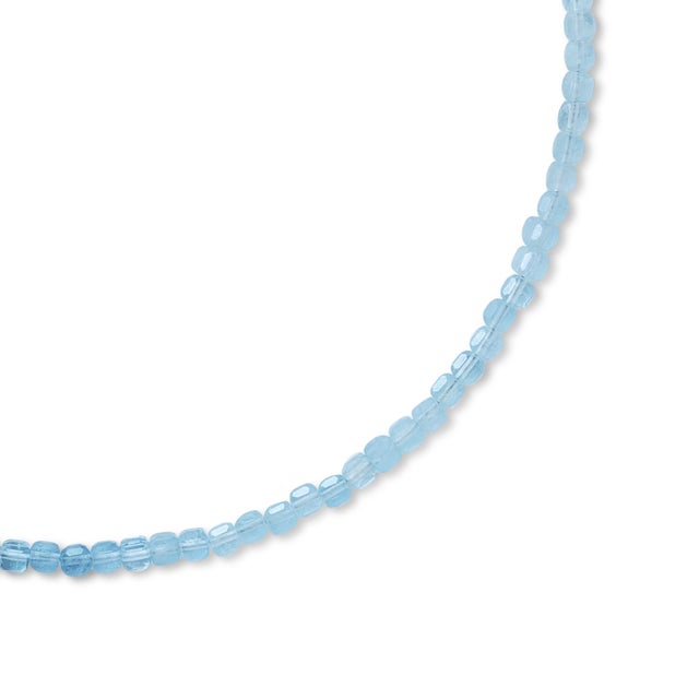 Metal Aquamarine Ombre Cubist Necklace For Sale - Image 7 of 9