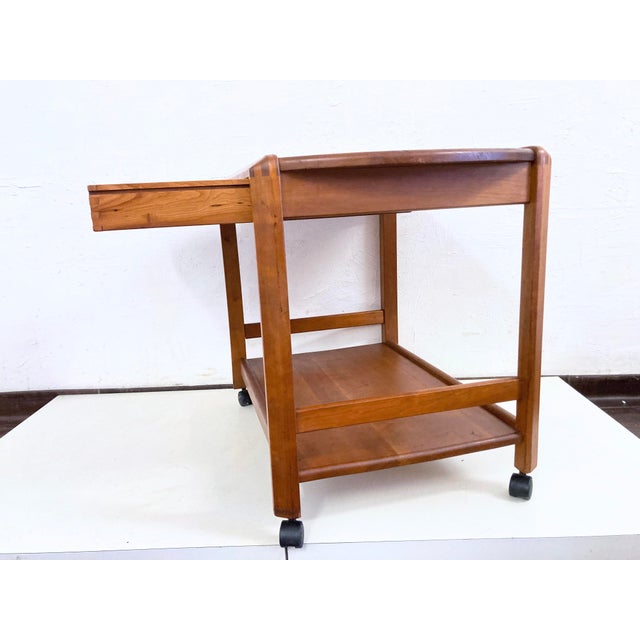 Brown Danish Teak Bar Cart by Aksel Kjersgaard, 1960s For Sale - Image 8 of 14