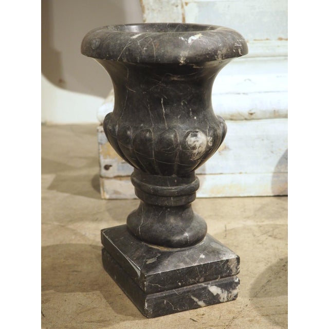 Pair of Circa 1850 French Nero Marquina Marble Table Vases For Sale - Image 13 of 18