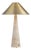 Travertine Cone & Brass Table Lamp For Sale